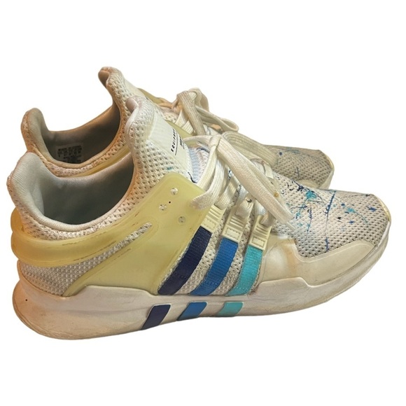 Adidas Originals EQT Bask ADV Shoes Sz 9 'Cream Blue The Three Stripes - Picture 1 of 11